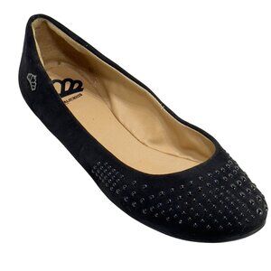 FERGALICIOUS Women's Suede Ballet Flats With Rhinestone Studded Upper Size 8.5